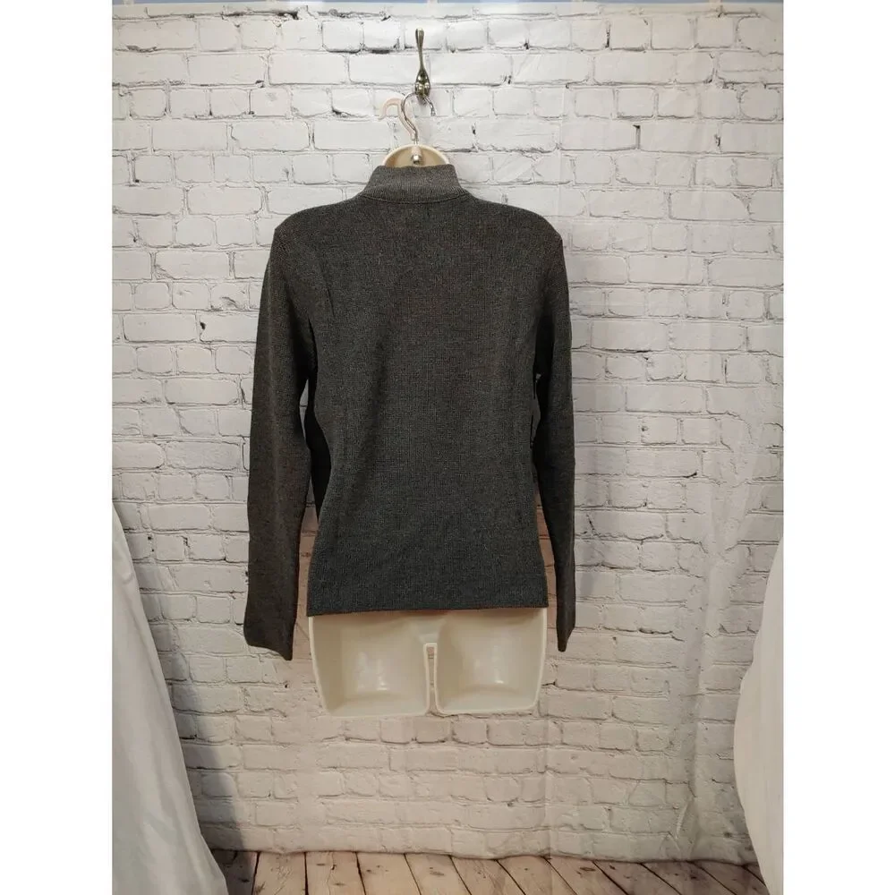 New York & Co Vintage Women's Size Medium Grey/Black Knit Sweater